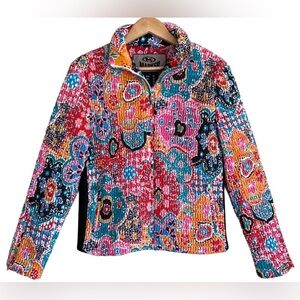 MARKER Colorful Floral Stretchy Full Zip Outdoor Winter Ski Snow Jacket Size 12